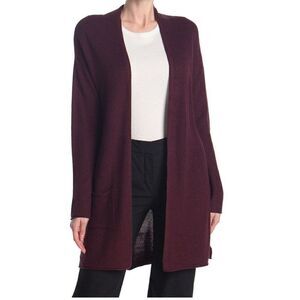 New T Tahari - S Cashmere Blend Pocket Cardigan In Burgundy